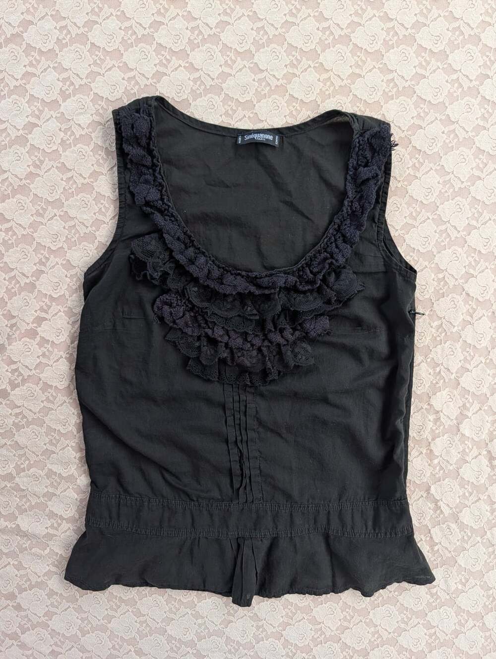 Sinequanone Paris black top size 38 designer French Parisian y2k whimsigoth